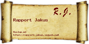 Rapport Jakus névjegykártya